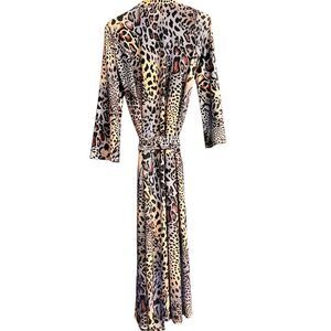 Coldesina Duster Women Leopard Prin Kimono Robe Size Small